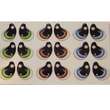Load image into Gallery viewer, Adhesive Resin Eyes FNY 1003 - Large/G - 9 Pairs - W/H 2.2cmx2.5cm (0.87"x1") - for use with Cold Porcelain Air Dry Clay, Polymer Clay, EVA, Felt, Fabric, Plaster, Paper, Ceramic and more