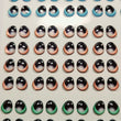Load image into Gallery viewer, Adhesive Resin Eyes FNY 1006 - Small/P - 60 Pairs - W/H: 7x8mm (0.28" x 0.31") - for use with Cold Porcelain Air Dry Clay, Polymer Clay, EVA, Felt, Fabric, Plaster, Paper, Ceramic and more