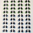 Load image into Gallery viewer, Adhesive Resin Eyes FNY 1003 - Small/P - 60 Pairs - W/H: 7.5x8.5mm (0.29" x 0.33") - for use with Cold Porcelain Air Dry Clay, Polymer Clay, EVA, Felt, Fabric, Plaster, Paper, Ceramic and more
