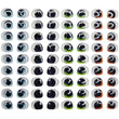 Load image into Gallery viewer, Adhesive Resin Eyes FNY 1002 - Small/P - 64 Pairs - W/H: 8.7mm x 7mm (0.34" x 0.27") - for use with Cold Porcelain Air Dry Clay, Polymer Clay, EVA, Felt, Fabric, Plaster, Paper, Ceramic and more