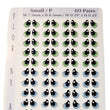 Load image into Gallery viewer, Adhesive Resin Eyes FNY 1003 - Small/P - 60 Pairs - W/H: 7.5x8.5mm (0.29" x 0.33") - for use with Cold Porcelain Air Dry Clay, Polymer Clay, EVA, Felt, Fabric, Plaster, Paper, Ceramic and more