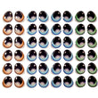 Load image into Gallery viewer, Adhesive Resin Eyes FNY 1006 - Medium/M - 36 Pairs - W/H: 11x13 mm (0.43" x 0.51") - for use with Cold Porcelain Air Dry Clay, Polymer Clay, EVA, Felt, Fabric, Plaster, Paper, Ceramic and more