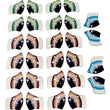 Load image into Gallery viewer, Adhesive Resin Eyes FNY 1008 - Medium/M - 24 Pairs - W/H: 14mm x 15mm (0.55" x 0.59") - for use with Clay, EVA, Felt, Fabric and more