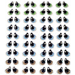 Load image into Gallery viewer, Adhesive Resin Eyes FNY 1003 - Small/P - 60 Pairs - W/H: 7.5x8.5mm (0.29" x 0.33") - for use with Cold Porcelain Air Dry Clay, Polymer Clay, EVA, Felt, Fabric, Plaster, Paper, Ceramic and more