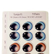 Load image into Gallery viewer, Adhesive Resin Eyes FNY 1006 - Large/G - 9 Pairs - W/H: 23x21 mm (0.90" x 0.87") - for use with Cold Porcelain Air Dry Clay, Polymer Clay, EVA, Felt, Fabric, Plaster, Paper, Ceramic and more