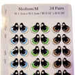 Load image into Gallery viewer, Adhesive Resin Eyes FNY 1003 - Medium/M - 24 Pairs - W/H: 13x15mm (0.51" x 0.59") - for use with Cold Porcelain Air Dry Clay, Polymer Clay, EVA, Felt, Fabric, Plaster, Paper, Ceramic and more