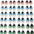 Load image into Gallery viewer, Adhesive Resin Eyes FNY 1004 - Medium/M - 36 Pairs - W/H: 9x14mm (0.31" x 0.55") - for use with Cold Porcelain Air Dry Clay, Polymer Clay, EVA, Felt, Fabric, Plaster, Paper, Ceramic and more
