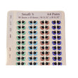 Load image into Gallery viewer, Adhesive Resin Eyes FNY 1005 - Small/P - 64 Pairs - W/H: 8mm x 8mm (0.31" x 0.31") - for use with Clay, EVA, Felt, Fabric and more