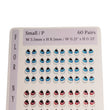 Load image into Gallery viewer, Adhesive Resin Eyes FNY 1004 - Small/P - 60 Pairs - W/H: 5.5x8.5mm (0.21" x 0.33") - for use with Cold Porcelain Air Dry Clay, Polymer Clay, EVA, Felt, Fabric, Plaster, Paper, Ceramic and more