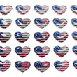 Load image into Gallery viewer, Adhesive Resin American Flag - Heart STY 12.5x17 mm 45 units