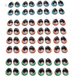 Load image into Gallery viewer, Adhesive Resin Eyes FNY 1006 - Small/P - 60 Pairs - W/H: 7x8mm (0.28" x 0.31") - for use with Cold Porcelain Air Dry Clay, Polymer Clay, EVA, Felt, Fabric, Plaster, Paper, Ceramic and more