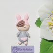 Load image into Gallery viewer, 373 MeToo Bunny Grey Clay Doll for Bow-Center, Jewelry Charms, Accessories, and More