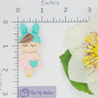 Load image into Gallery viewer, 376 MeToo Pink & Green Bunny Clay Doll for Bow-Center, Jewelry Charms, Accessories, and More