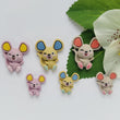 Load image into Gallery viewer, Happy Mouse Flatback Resin Cabochons - /1-/6 - Set of 6