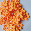 Load image into Gallery viewer, Small Quilt Flowers - #04Pearl - Carrot - 25 units