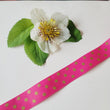 Load image into Gallery viewer, Metallic Polka Dots Pink Grosgrain Ribbon -1" (25mm) - 5 yards
