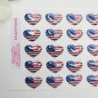 Load image into Gallery viewer, Adhesive Resin American Flag - Heart STY 12.5x17 mm 45 units