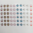 Load image into Gallery viewer, Adhesive Resin Multiple Characters #2 V.A. for Clays Multicolor (X-SM) 96 UN - 0.7 cm