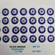 Load image into Gallery viewer, Adhesive resin for clays MF 63 Greek Eyes (1.5 cm) 40 Units