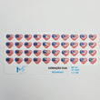 Load image into Gallery viewer, Adhesive resin for clays MF-82 American flag Heart ( 1.5 cm) 40 units