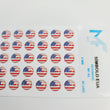 Load image into Gallery viewer, Adhesive resin for clays MF-82 American flag MICRO round (8 mm) 80 units