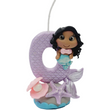 Load image into Gallery viewer, Mermaid Shelby themed candle #0 for cake top