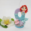 Load image into Gallery viewer, Mermaid themed candle #0 for cake top