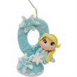 Load image into Gallery viewer, Blond Princess themed candle #0 for cake top