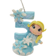 Load image into Gallery viewer, Blond Princess themed candle #5 for cake top