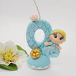Load image into Gallery viewer, Cinderella themed candle #0 for cake top