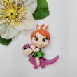 Load image into Gallery viewer, Peebles & Dino 4 #450 Clay Doll for Bow-Center, Jewelry Charms, Accessories, and More