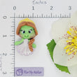 Load image into Gallery viewer, Green Princess 1 #234 Clay Doll for Bow-Center, Jewelry Charms, Accessories, and More