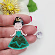 Load image into Gallery viewer, Tiana Glitter Double Acrylic Apliques