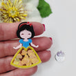 Load image into Gallery viewer, Snow White Glitter Double Acrylic Apliques