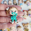 Load image into Gallery viewer, 192 Ella, Lunna & Emma Triplets Clay Doll for Bow-Center, Jewelry Charms, Accessories, and More