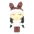 Load image into Gallery viewer, 380 MeToo Winter Bunny Clay Doll for Bow-Center, Jewelry Charms, Accessories, and More