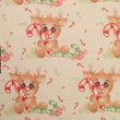 Load image into Gallery viewer, Reindeer holding Candy Cane Faux Leather Printed Vinyl Sheet