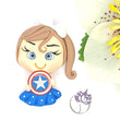 Load image into Gallery viewer, 099 Cap America Super Girl Clay Doll for Bow-Center, Jewelry Charms, Accessories, and More