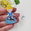 Load image into Gallery viewer, Cinderella Glitter Double Acrylic Apliques