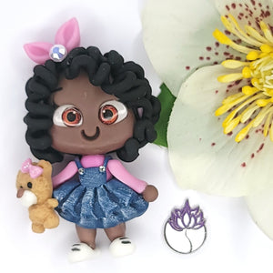 Tiara #147b Clay Doll for Bow-Center, Jewelry Charms, Accessories, and More