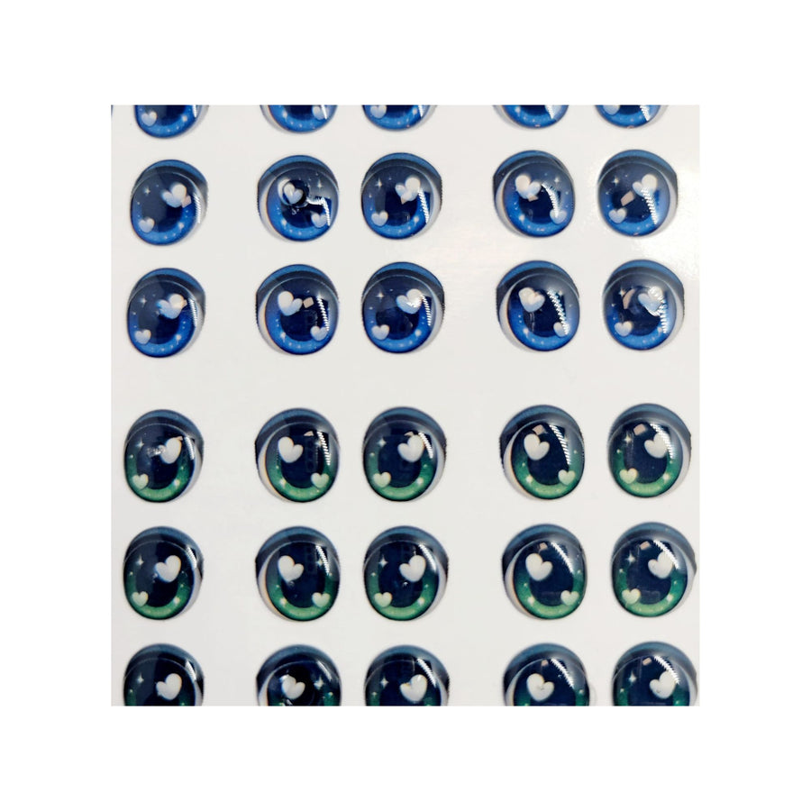 Adhesive Resin Eyes FNY 1012 - Small/S - 36 Pairs - W/H: 9mm x 10mm (0.35" x 39") - for use with Clay, EVA, Felt, Fabric and more