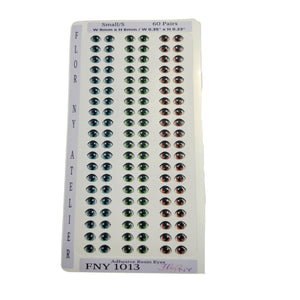 Adhesive Resin Eyes FNY 1013 - Small/S - 60 Pairs - W/H: 9mm x 6mm (0.35" x 23") - for use with Clay, EVA, Felt, Fabric and more