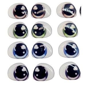 Adhesive Resin Eyes FNY 1014 - Large/G - 12 Pairs - W/H: 21mm x 17mm (0.83" x 0.70") - for use with Clay, EVA, Felt, Fabric and more