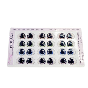 Adhesive Resin Eyes FNY 1014 - Large/G - 12 Pairs - W/H: 21mm x 17mm (0.83" x 0.70") - for use with Clay, EVA, Felt, Fabric and more