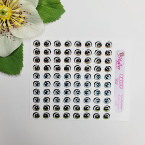 Adhesive Resin Eyes for Clays Multicolor STY R018 (SM / P) 72 Pairs