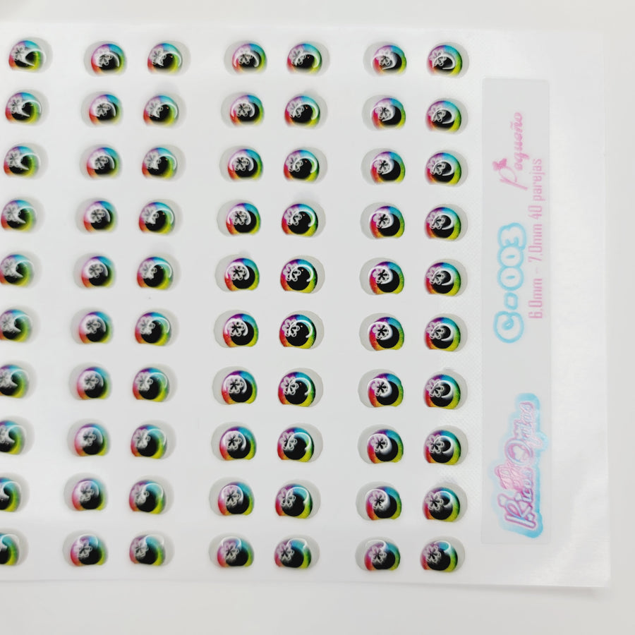 Adhesive Resin Eyes for Clays Multicolor STY C-003 Pequeño 40Pairs