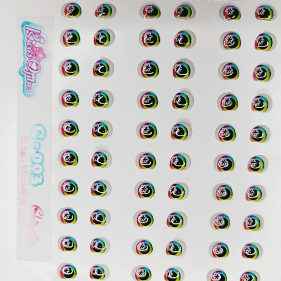 Adhesive Resin Eyes for Clays Multicolor STY C-003 Chiquito 40Pairs