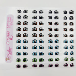 Adhesive Resin Eyes for Clays Multicolor STY R048 PP Toy 40 Pairs