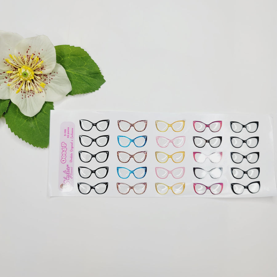 Adhesive Resin Glasses for Clays Multicolor STY O004 P-(SM) 3cm 25 Units