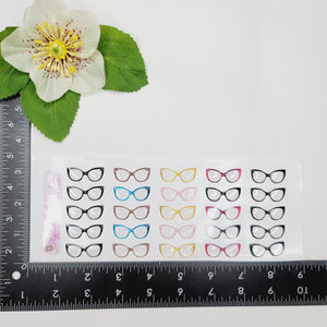 Adhesive Resin Glasses for Clays Multicolor STY O004 P-(SM) 3cm 25 Units